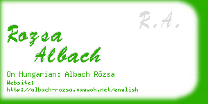 rozsa albach business card